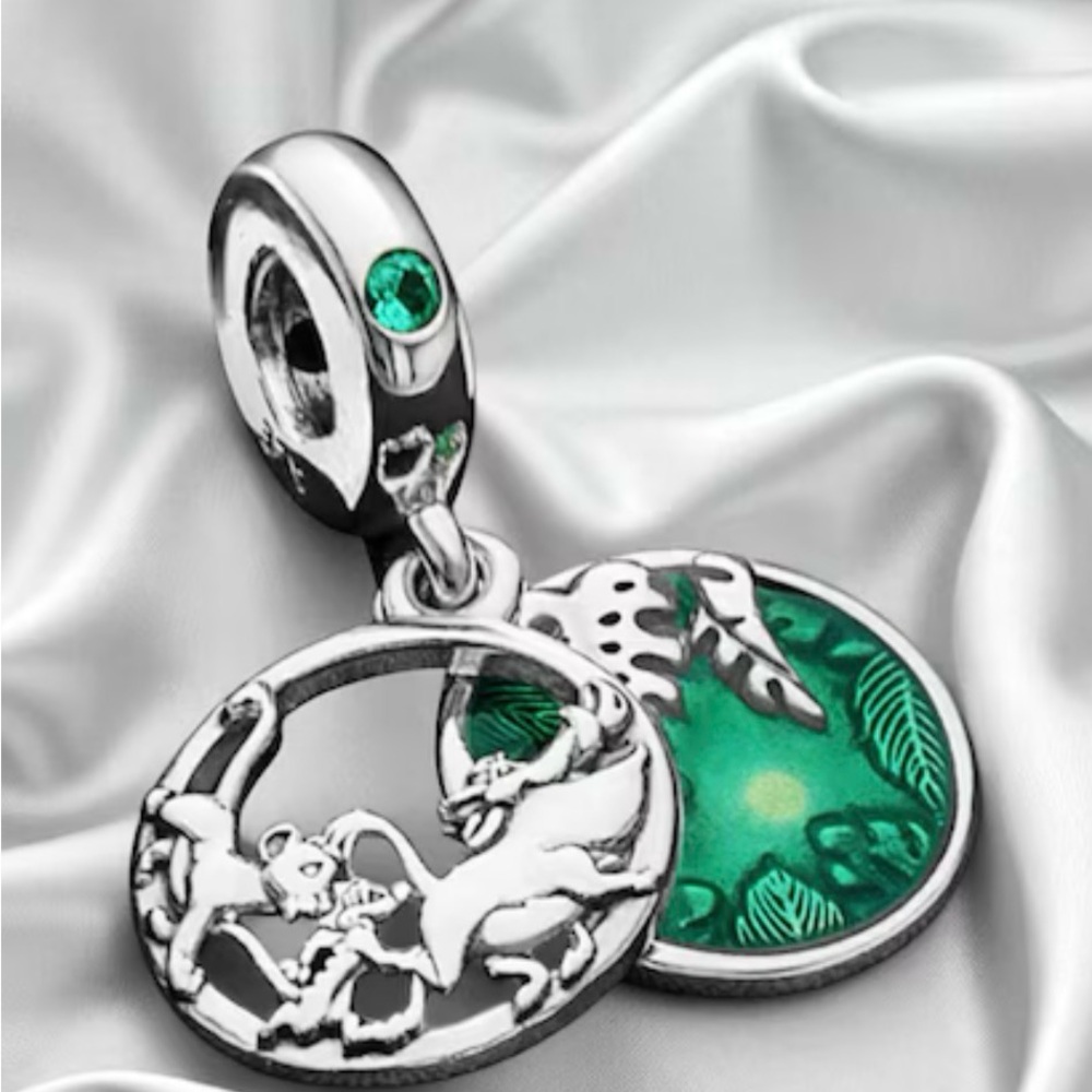 Silver and Green Charm Pendant